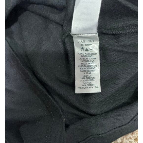 L’AGENCE Cory Cotton Scoopneck Tee Black Med - Picture 10 of 10